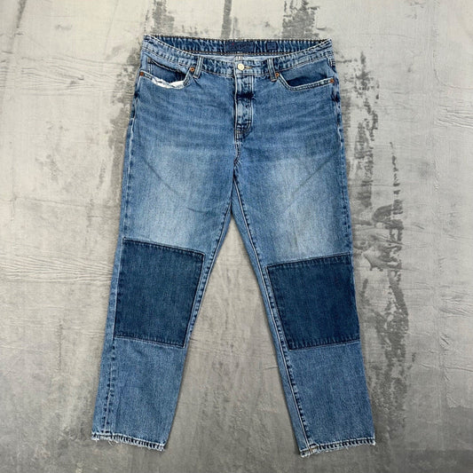 Vintage Lucky Brand Sienna Slim Boyfriend Patched Jeans Women's Size 10 Blue