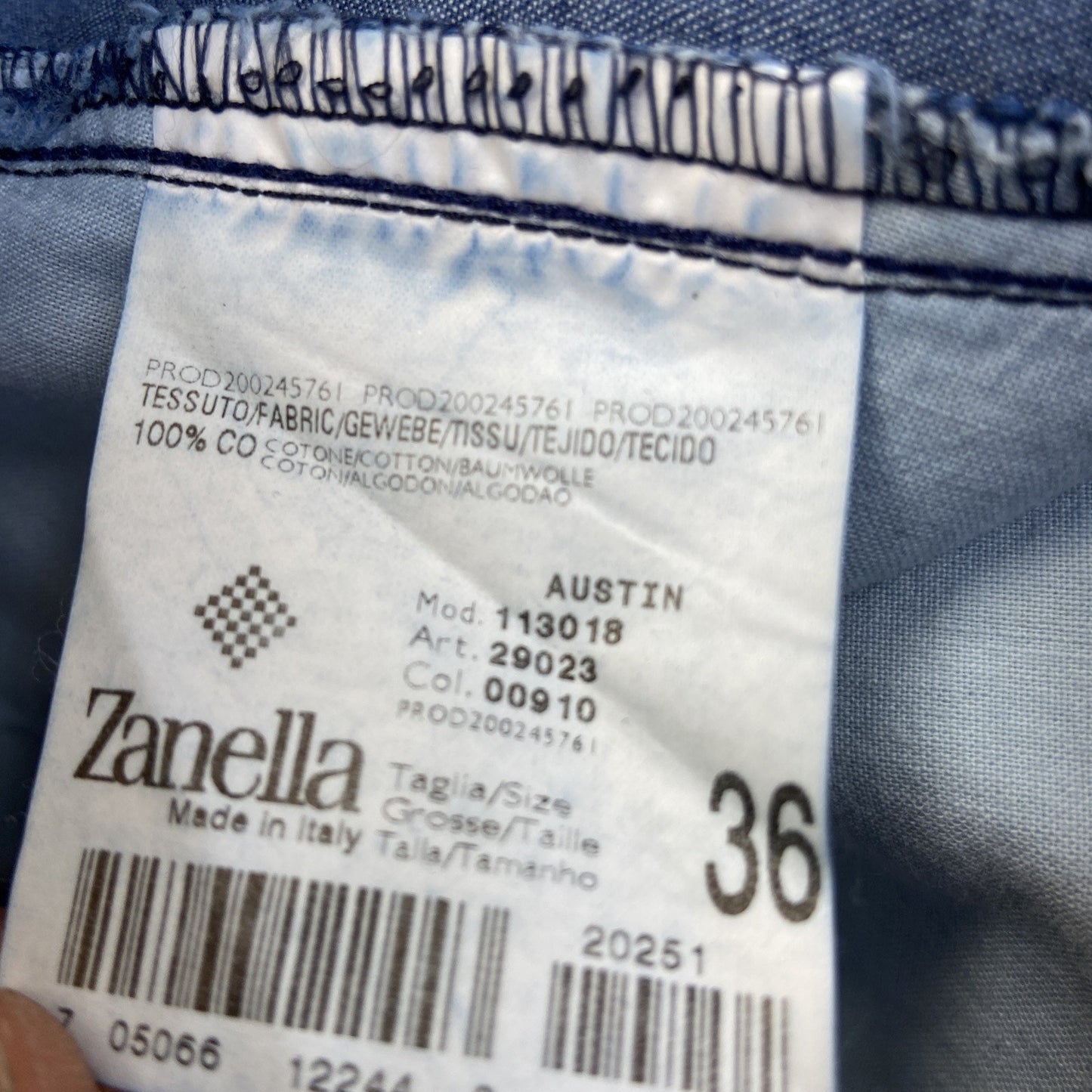 Vintage Zanella Pleated Straight Jeans Men's Size 36 Blue Denim