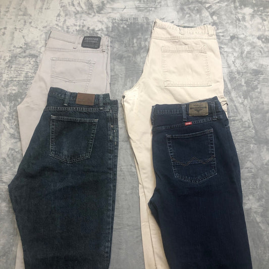 Wholesale Lot of 4 Wrangler Levi's Work Jeans Men's Size 40x30 Blue Gray