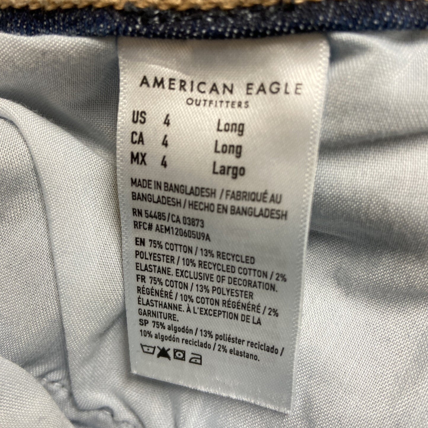 American Eagle Jegging Skinny Jeans Women's Size 4 Long Blue Denim