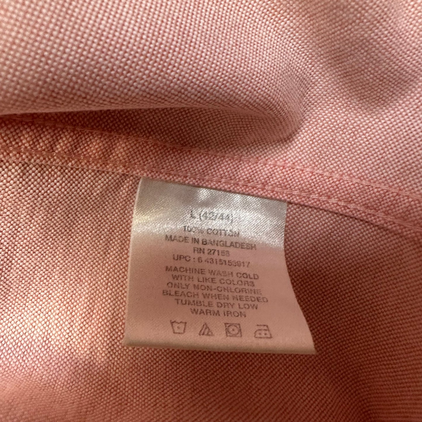 New Boston Common Button Up Short Sleeve Shirt Men's Size L Pink