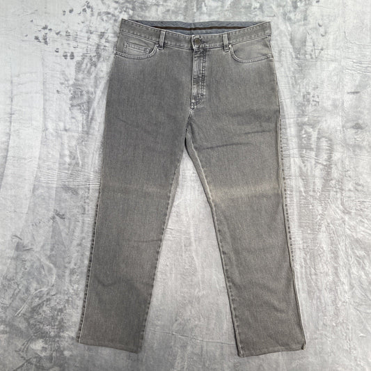 Ermenegildo Zegna Straight Jeans Men's Size 38 Gray Denim Pants