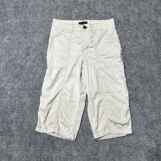 Lee Relaxed Fit Mid Rise Women's Cropped Pants Size 6M Medium White Pants