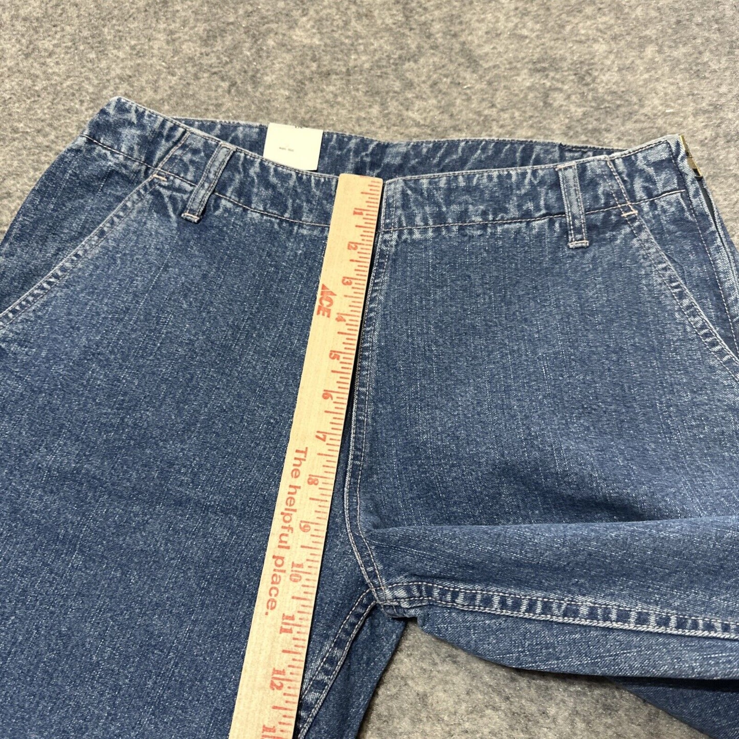 Vintage New Mossimo Gene Wide Leg Side Zip Jeans Women's Size 30 Blue Denim