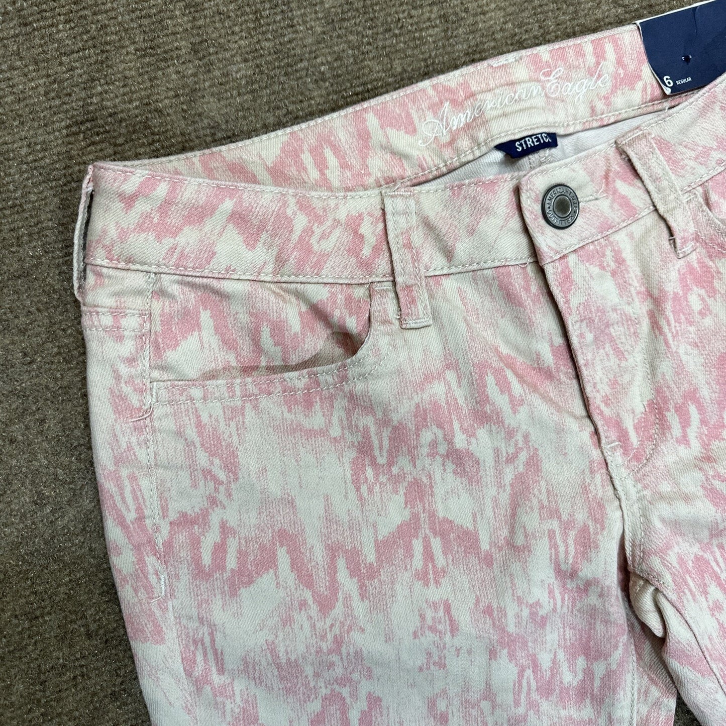 American Eagle Jegging Low Rise Skinny Stretch Womens Jeans Sz 6R Pink
