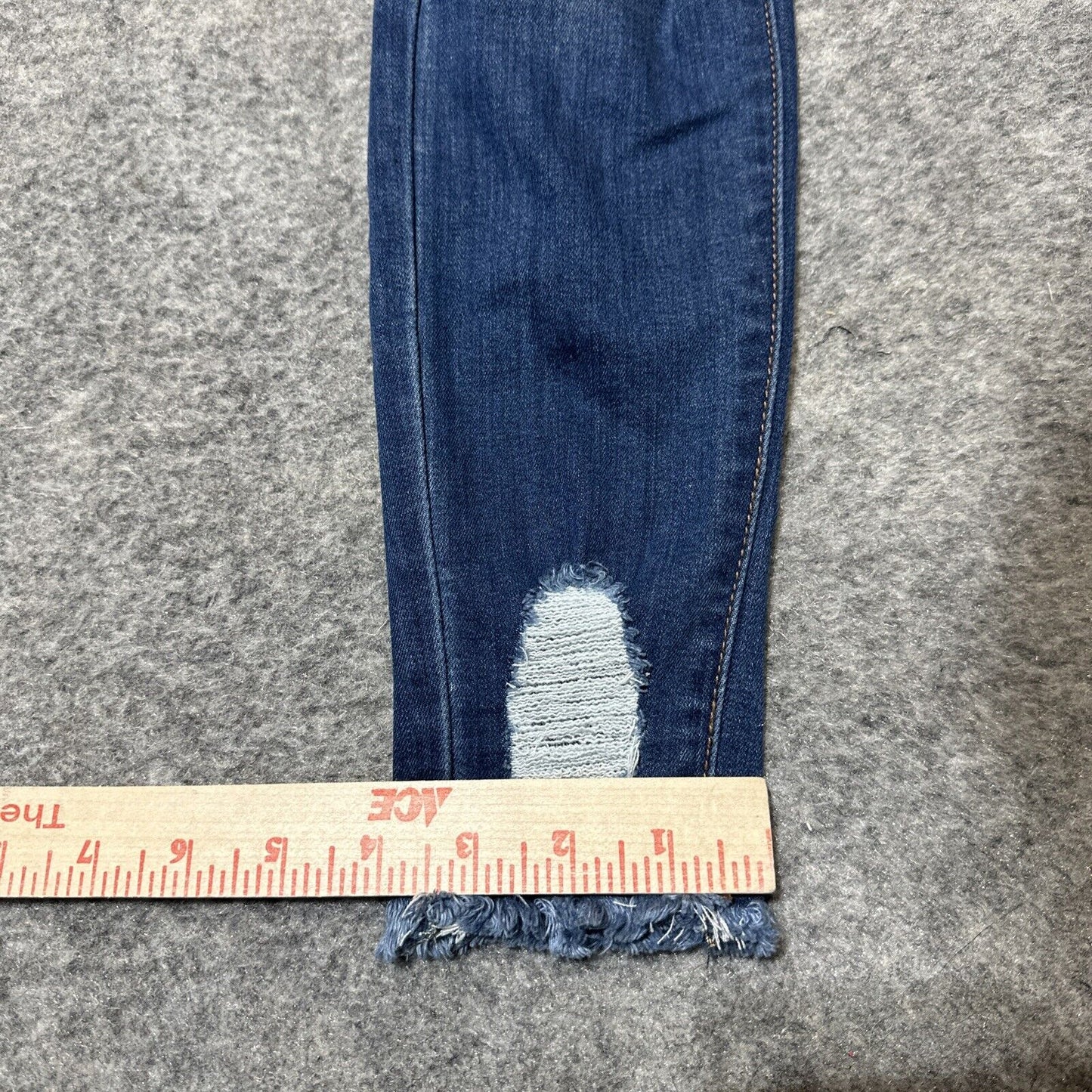 ENJEAN Denim Women's Distressed Skinny Jeans Size 1 Blue Medium Wash Denim