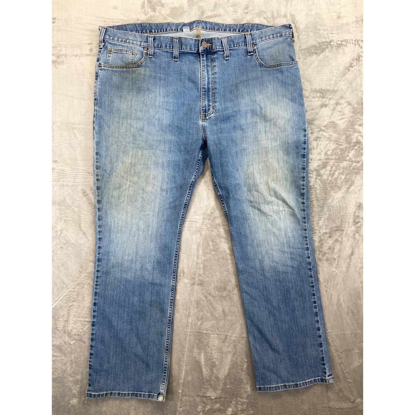 Carhartt Men's Relaxed Fit Straight Jeans 46x30 Blue Light Wash
