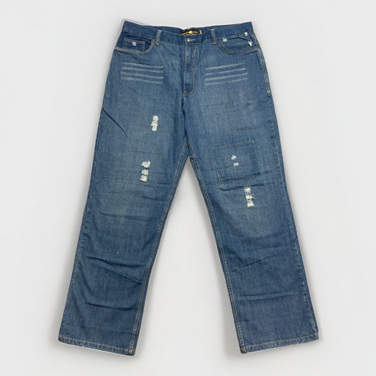 Vintage Jordan Craig Relaxed Straight Distressed Jeans Men's Size 42x34 Blue A