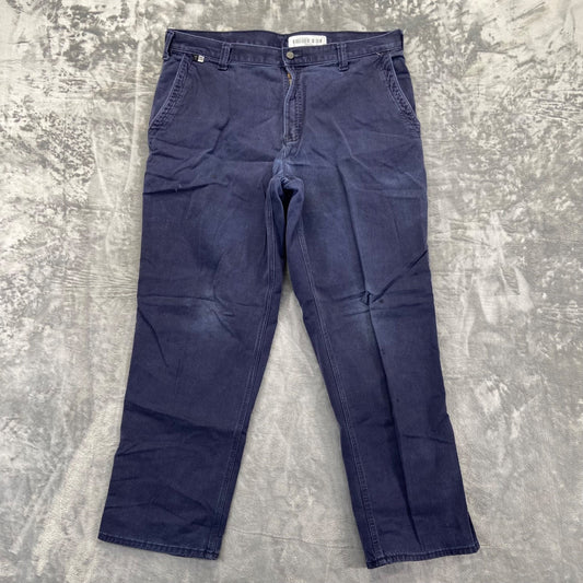 Carhartt FR Work Pants Men's 38x32 Navy Cotton Blend