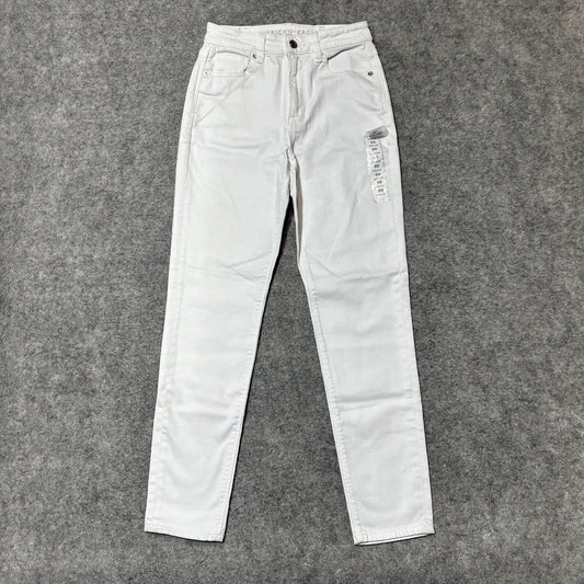 NEW American Eagle Stretch Women's Mom Jean Size 00R White Denim