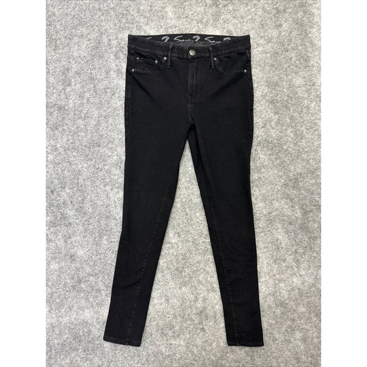 Seven 7 Brooks Knit Denim Leggings Women's Size 4 Black Stretch Denim Pants