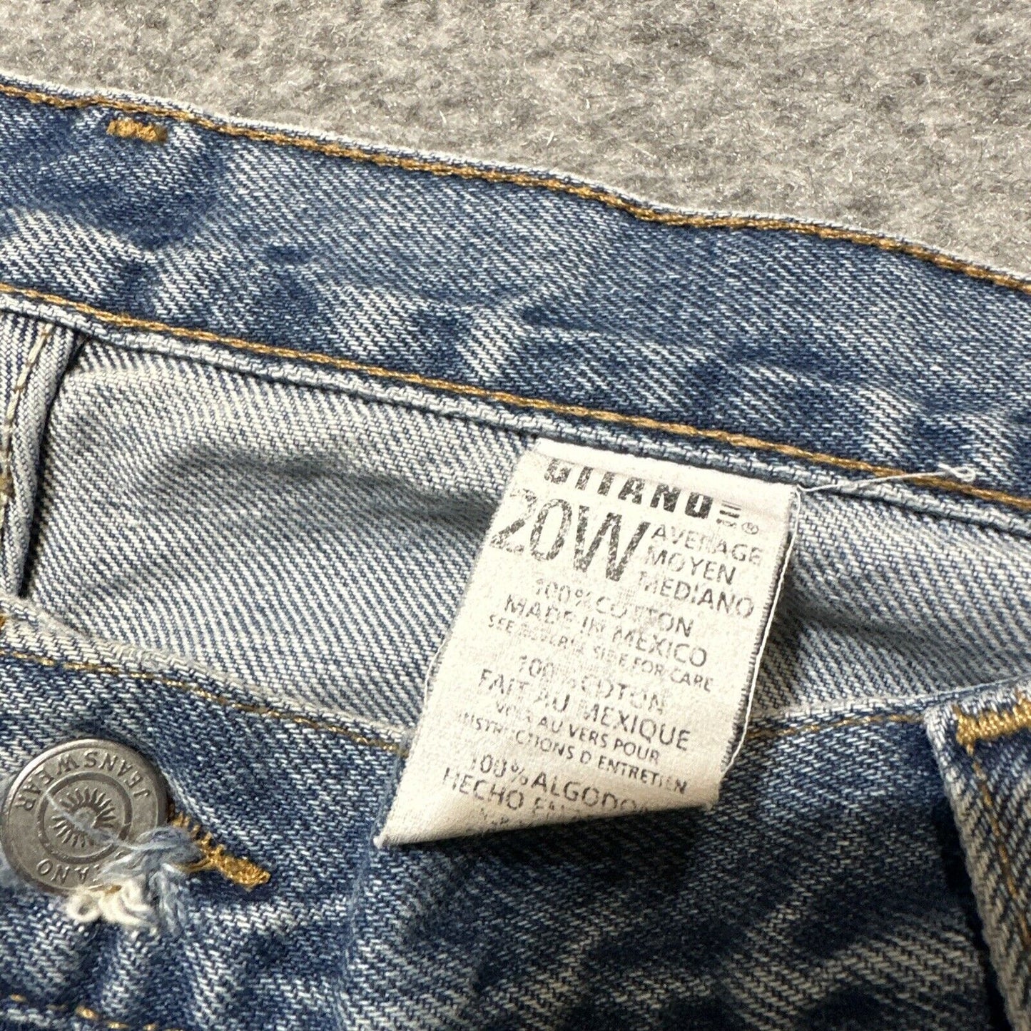 Vintage Gitano Women's Straight Jeans Size 20W Blue Light Wash Denim