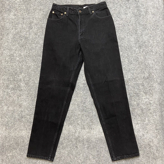 Vintage Levi's 550 Relaxed Fit Tapered Leg Jeans Women's Size 13 Med Black Denim