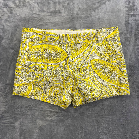 J.Crew Women's Paisley Shorts Size 6 Yellow Floral Shorts Summer