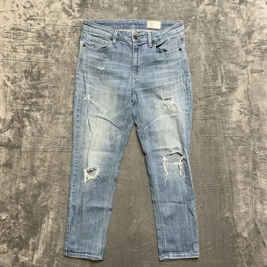 Cosmic Blue Love Distressed Skinny Jeans Women's Size 30x28 Light Blue Denim