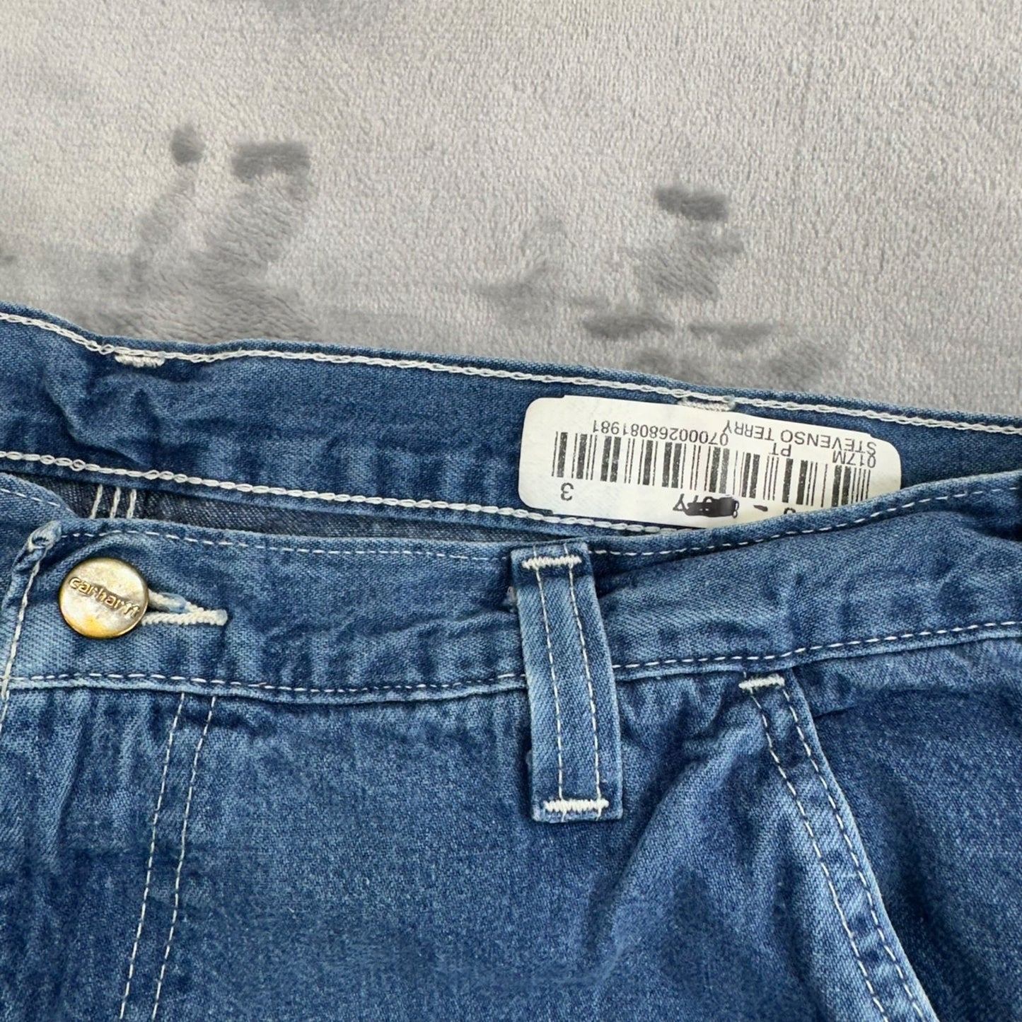 Carhartt Men's Dungaree Fit Straight Jeans 34x30 Blue Denim #2026