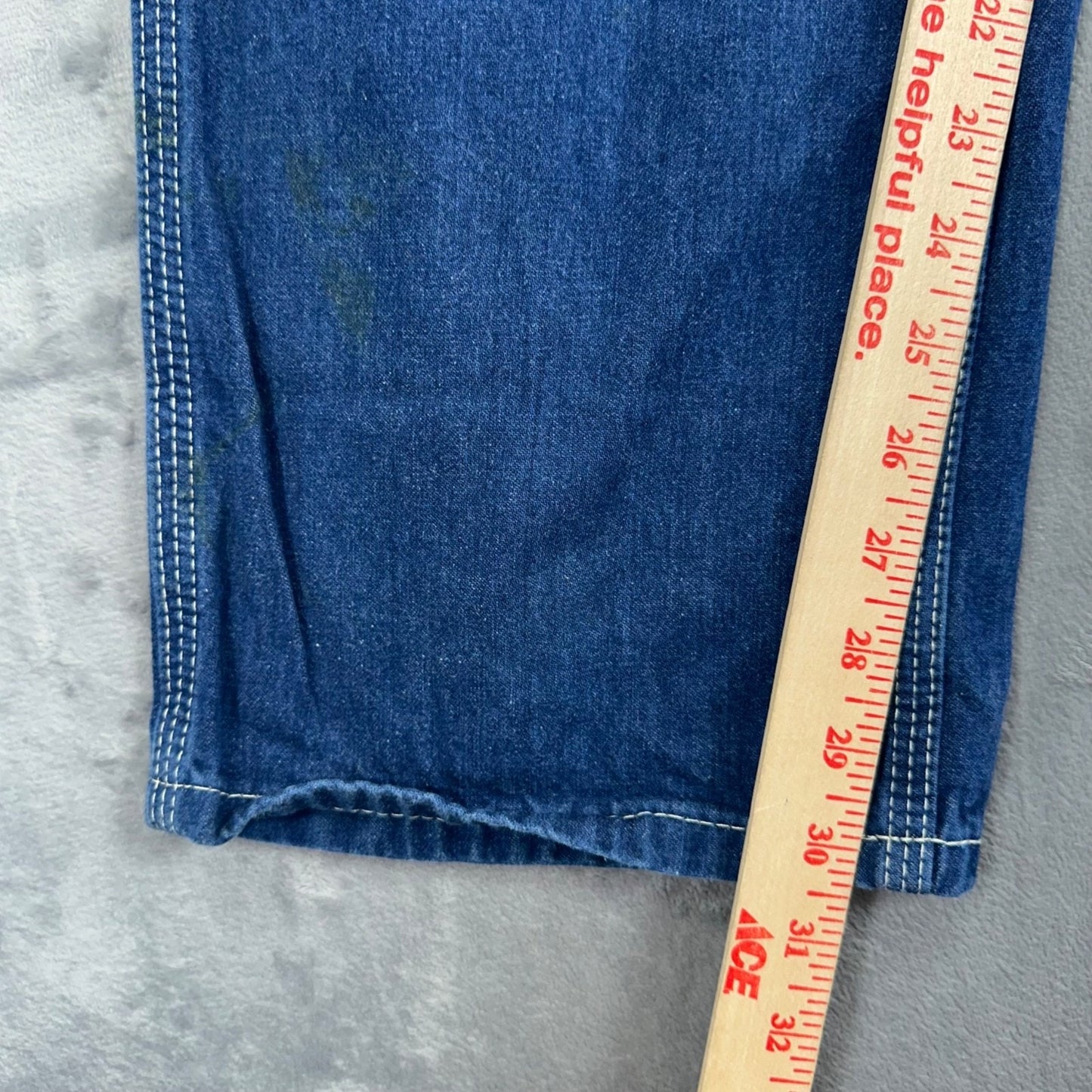 Carhartt Men's Dungaree Fit Straight Jeans 34x30 Blue Dark Wash #2028