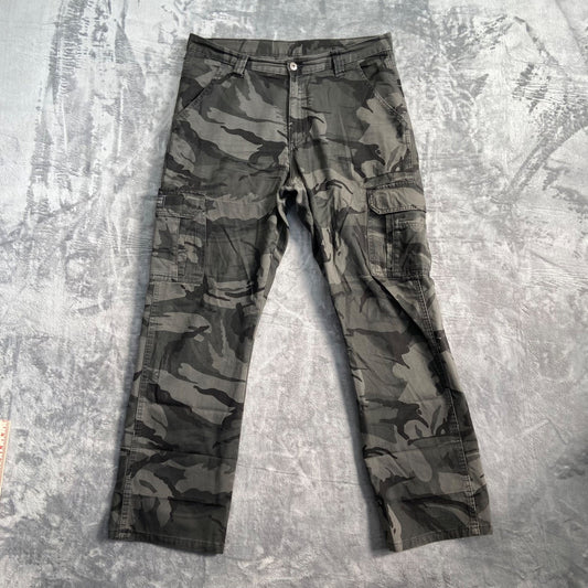 Wrangler Originals Cargo Pants Men's 34x32 Camo 100% Cotton Outdoor