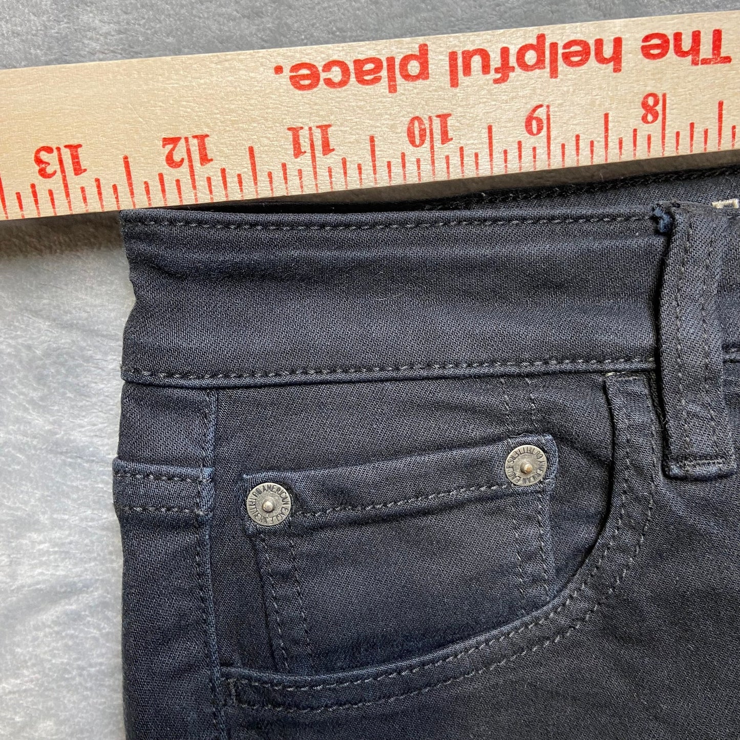American Eagle Super Stretch Hi-Rise Jegging Women's Sz X Black Denim Button-Fly