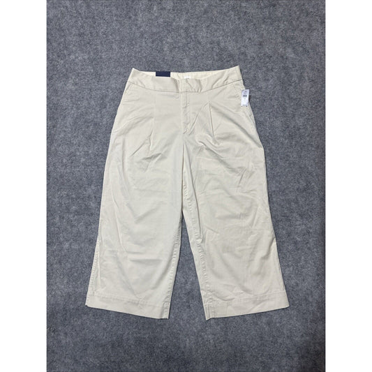 New Gap High Rise Pleated Wide Leg Khaki Women's Pants Size 16 Beige Light Wash
