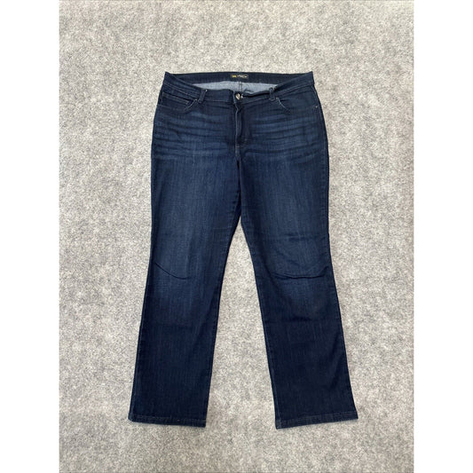 LEE Relaxed Fit Women's Straight Jeans Size 9 Blue Dark Wash Denim