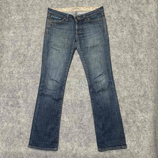 Mavi Olivia Women's 5 Pocket Button Closure Bootcut Jeans Size 28x32 Blue Denim