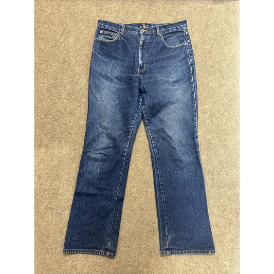 Vintage American Eagle AE Supply Dungarees Womens Jeans Size 12 Blue Dark Wash