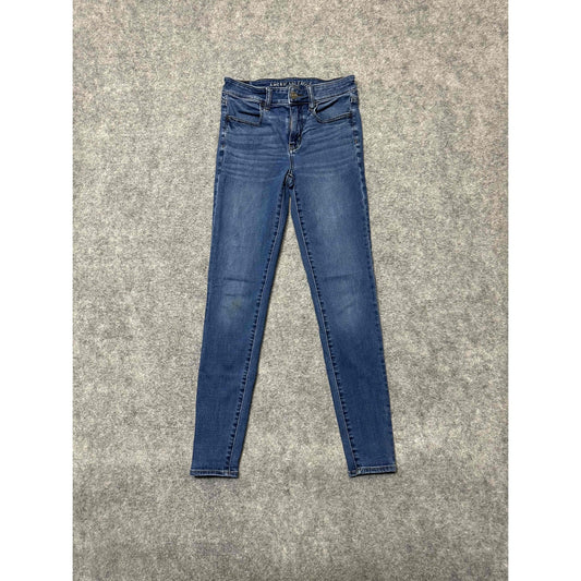 American Eagle Women's Hi Rise Jegging Skinny Jeans Size 4 Blue Medium Denim