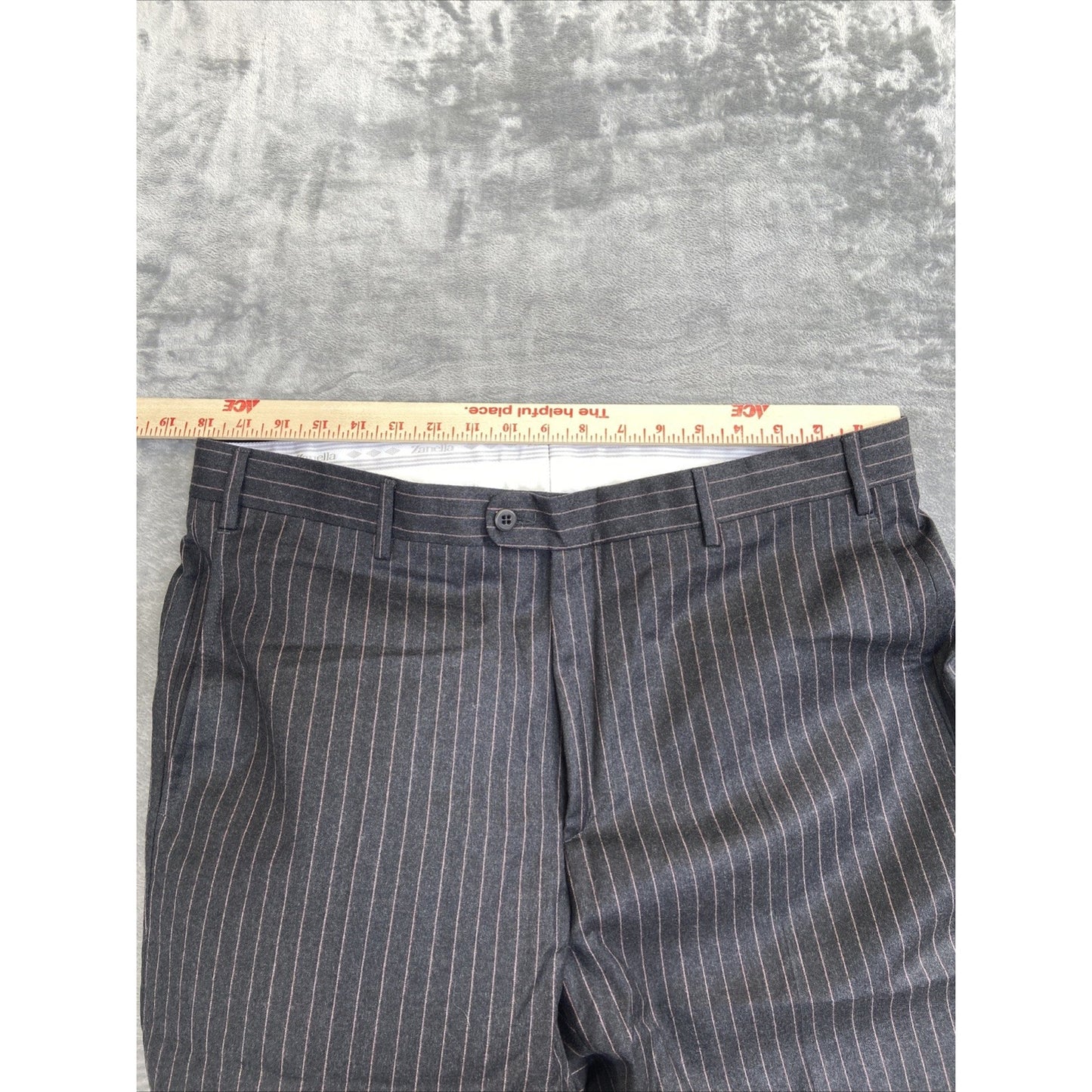 Vintage Zanella Striped Formal Dress Pants Men's 38 Black Red Stripe