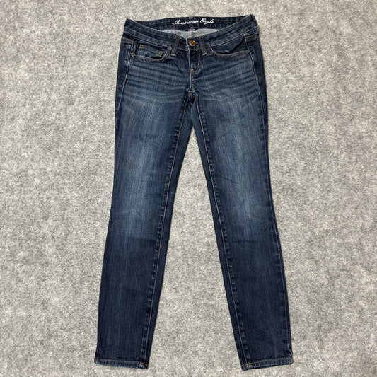 American Eagle Stretch Women's Super Skinny Jeans Size 0R Blue Dark Denim