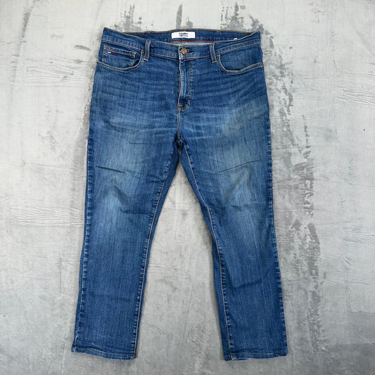 Tommy Jeans Straight Jeans Men's Size 36x28 Blue Medium Wash Denim *Hemmed*