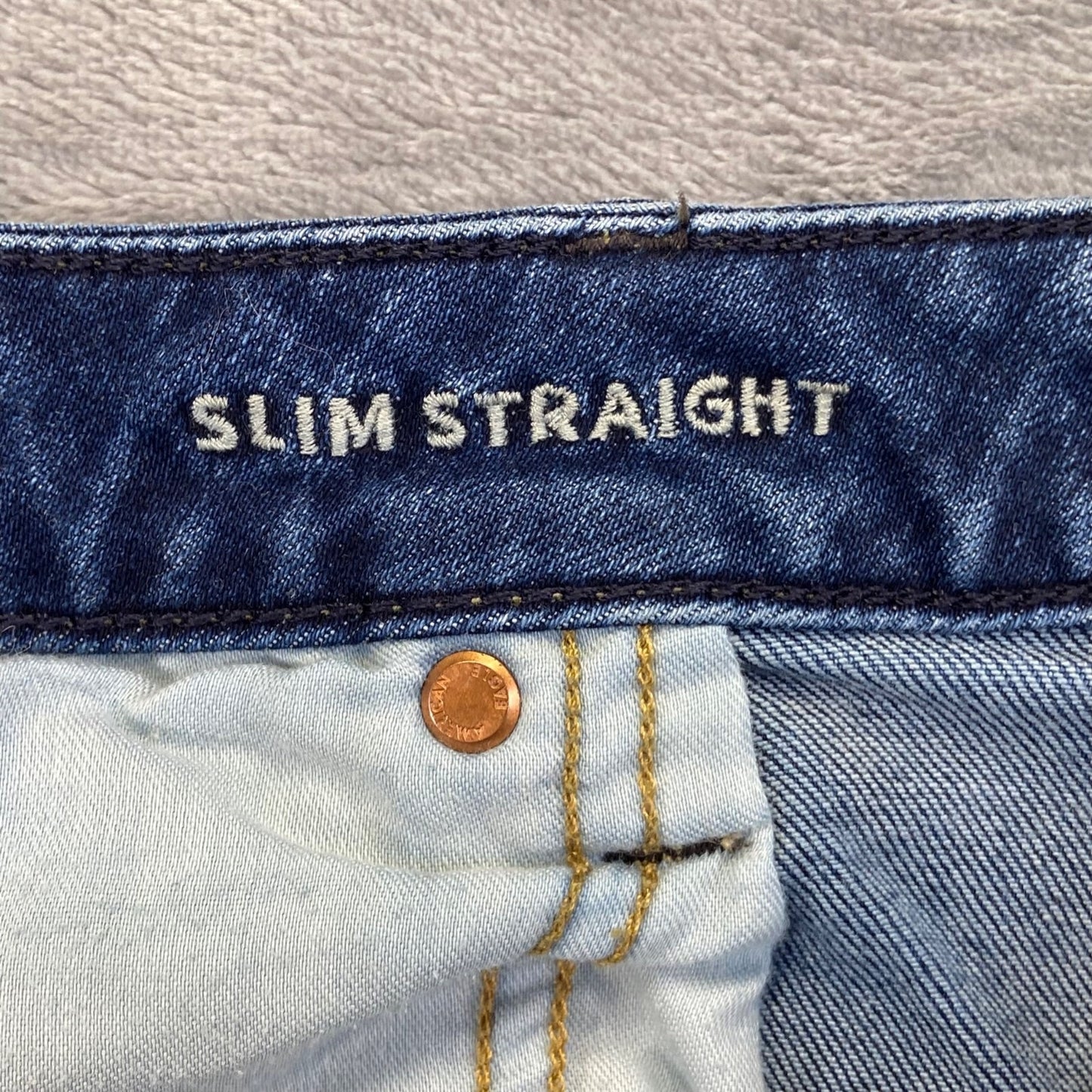 American Eagle Men's Airflex Slim Straight Jeans 38x32 Blue Dark Wash Denim