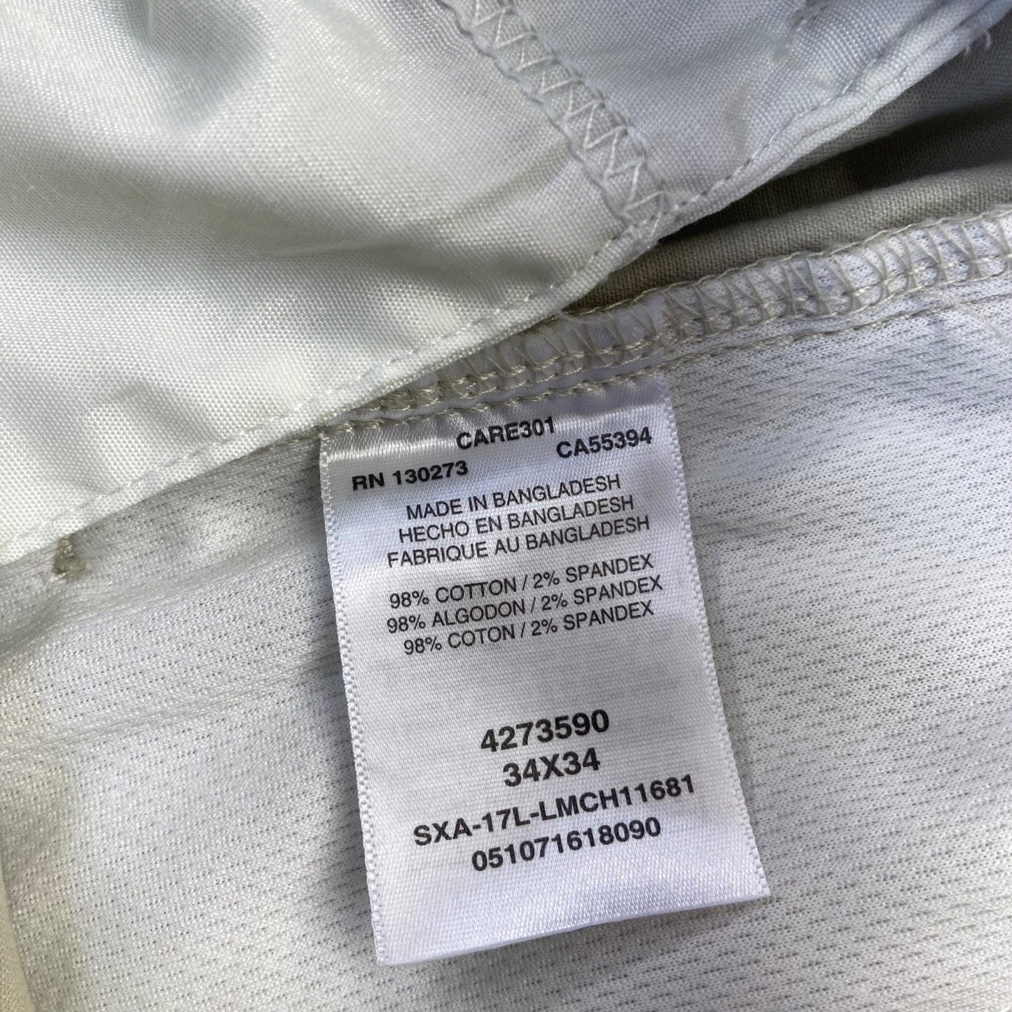 Lee Men's X-Treme Comfort Straight Pants Size 34x34 Beige