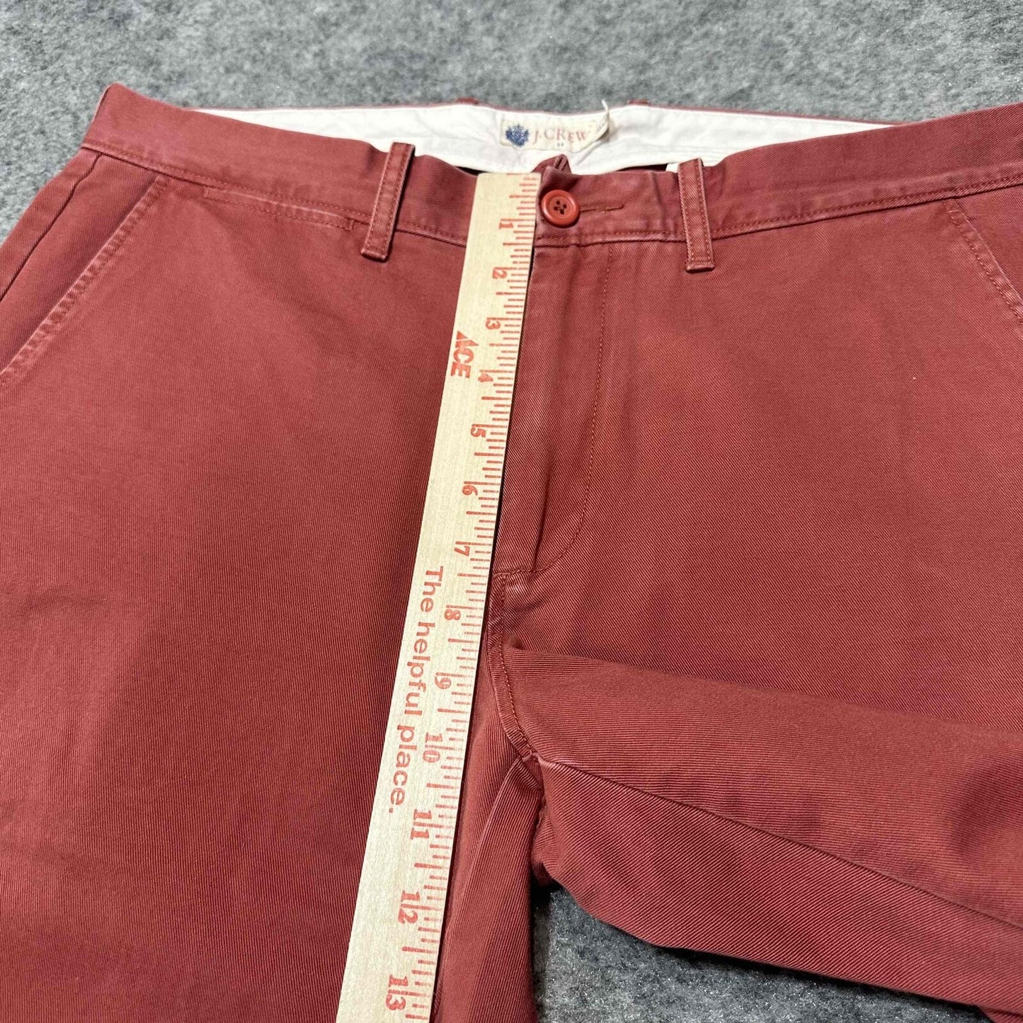 J.Crew Men's Flat Front Straight Chino Pants Size 33x32 Red