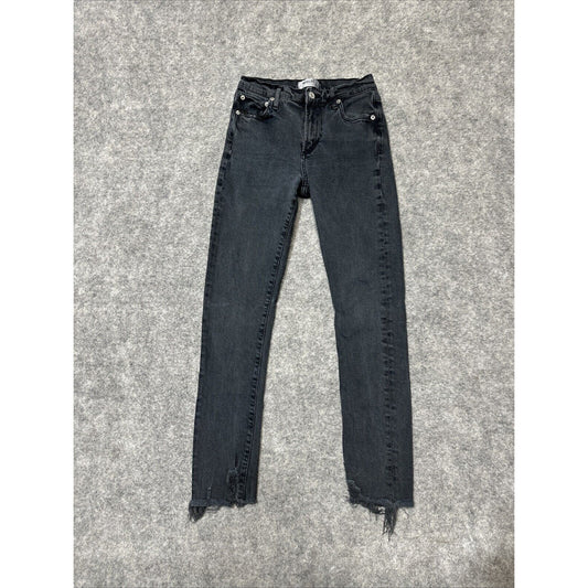 Agolde Women's Skinny Jeans Size 25 Black Dark Wash Denim