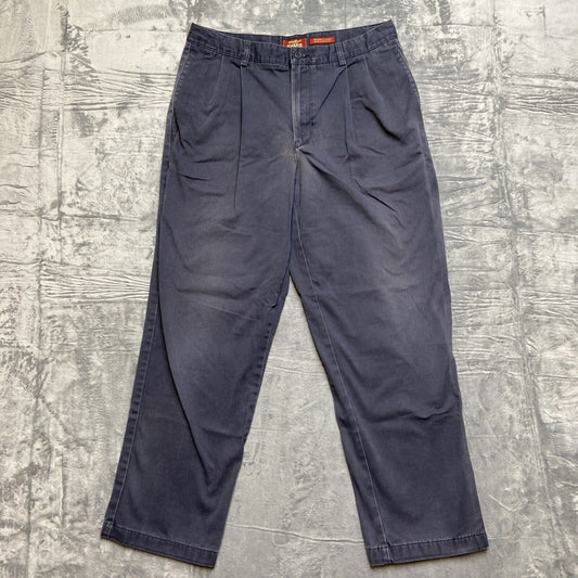 Eddie Bauer Vintage Pleated Jeans Men's Size 36x32 Faded Black Denim