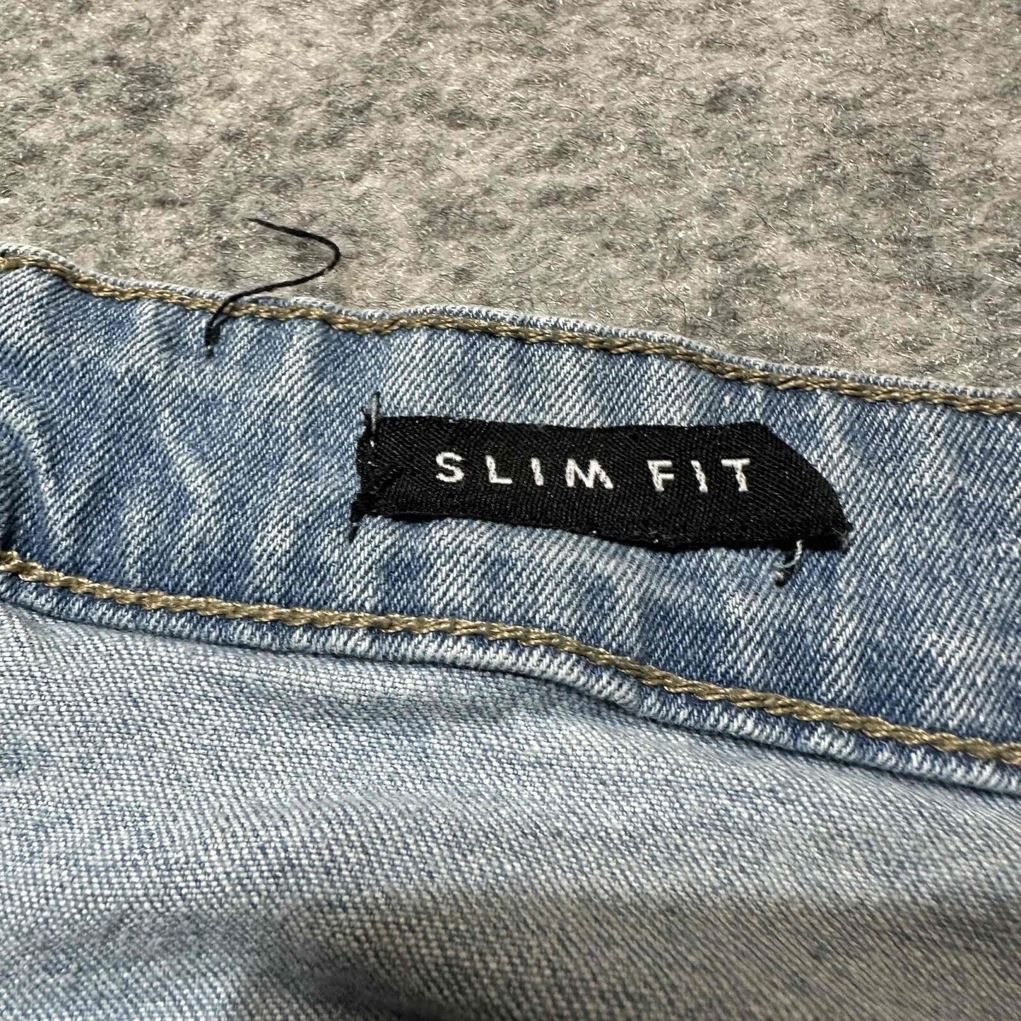 Copper Rivet Men's Slim Fit Distressed Jeans Size 32x32 Blue Acid Wash Denim