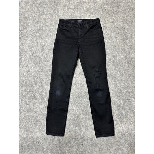 NYDJ Alina Women's Leggings Size 8 Black Dark Wash Denim