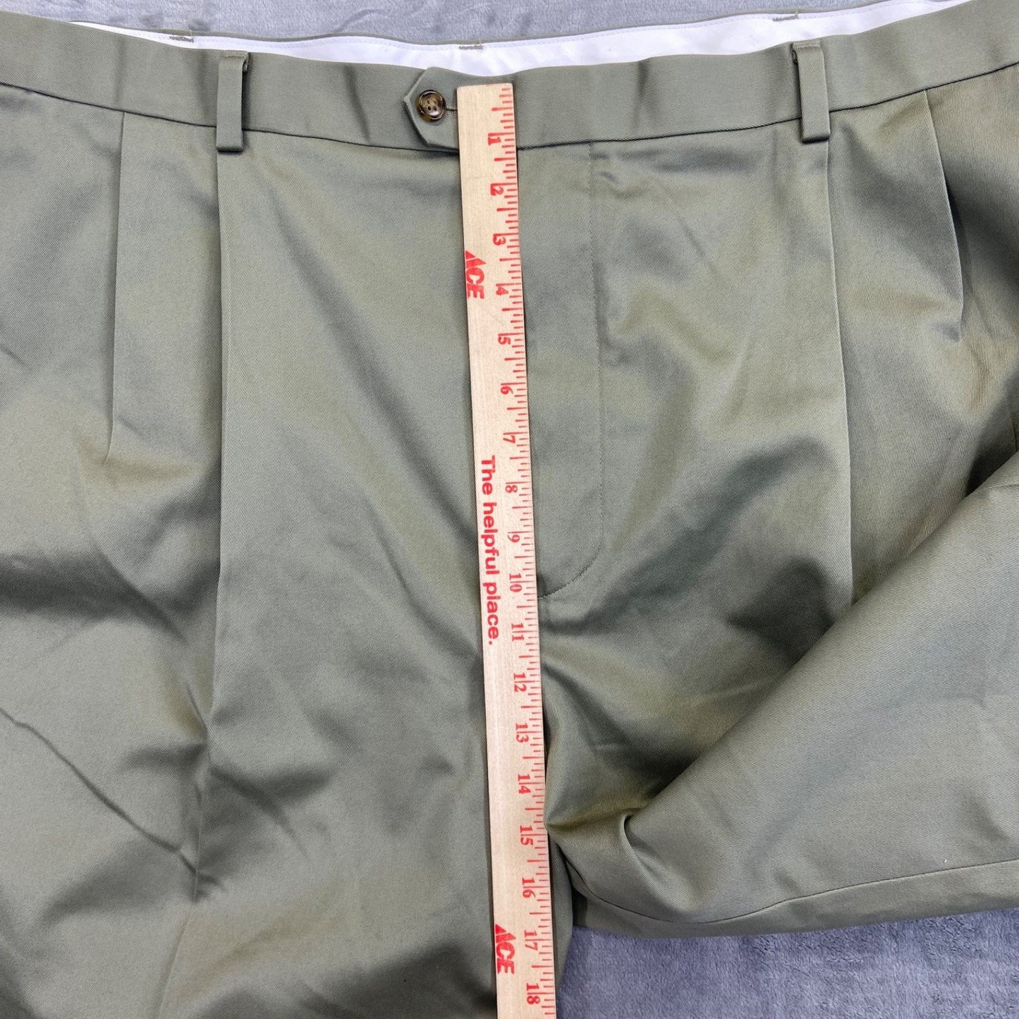 Roundtree & Yorke Men's Pleated Chinos Pants 48x34 Khaki #534424