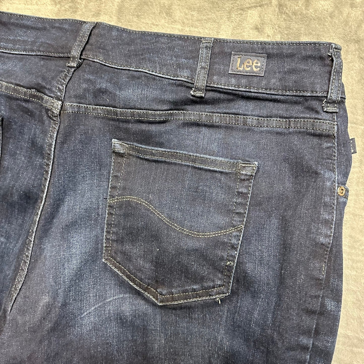 Lee Straight Leg Jeans Women's Size 22W Blue Denim