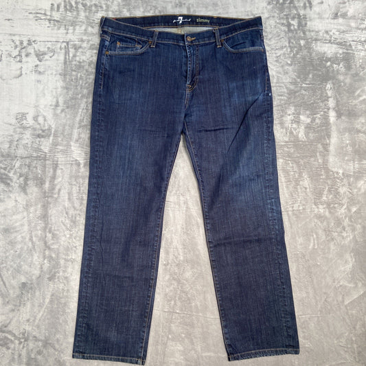 7 For All Mankind Slimmy Straight Jeans Men's Size 40 Dark Blue