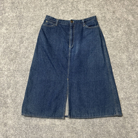 Vintage N'EST-CE PAS? Midi Denim Skirt Women's Size 13/14 Blue Medium Wash Denim