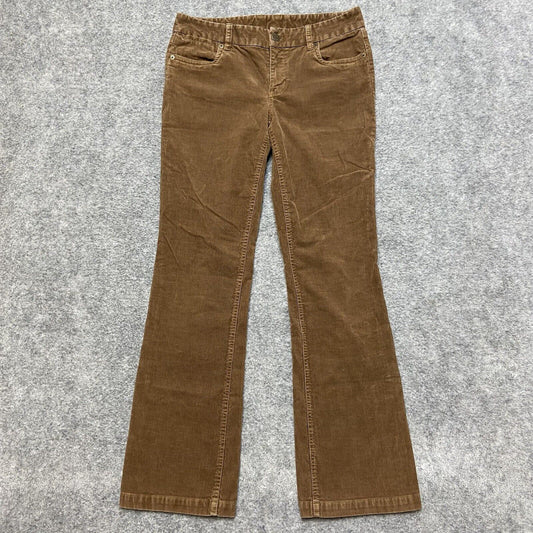 Vintage J Crew Corduroy Favorite Fit Flared Jeans Women's Size 6R Brown Denim