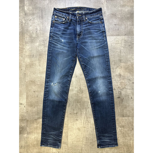 American Eagle Mens Next Level Stretch Slim Jeans Size 28x32 Dark Blue Denim