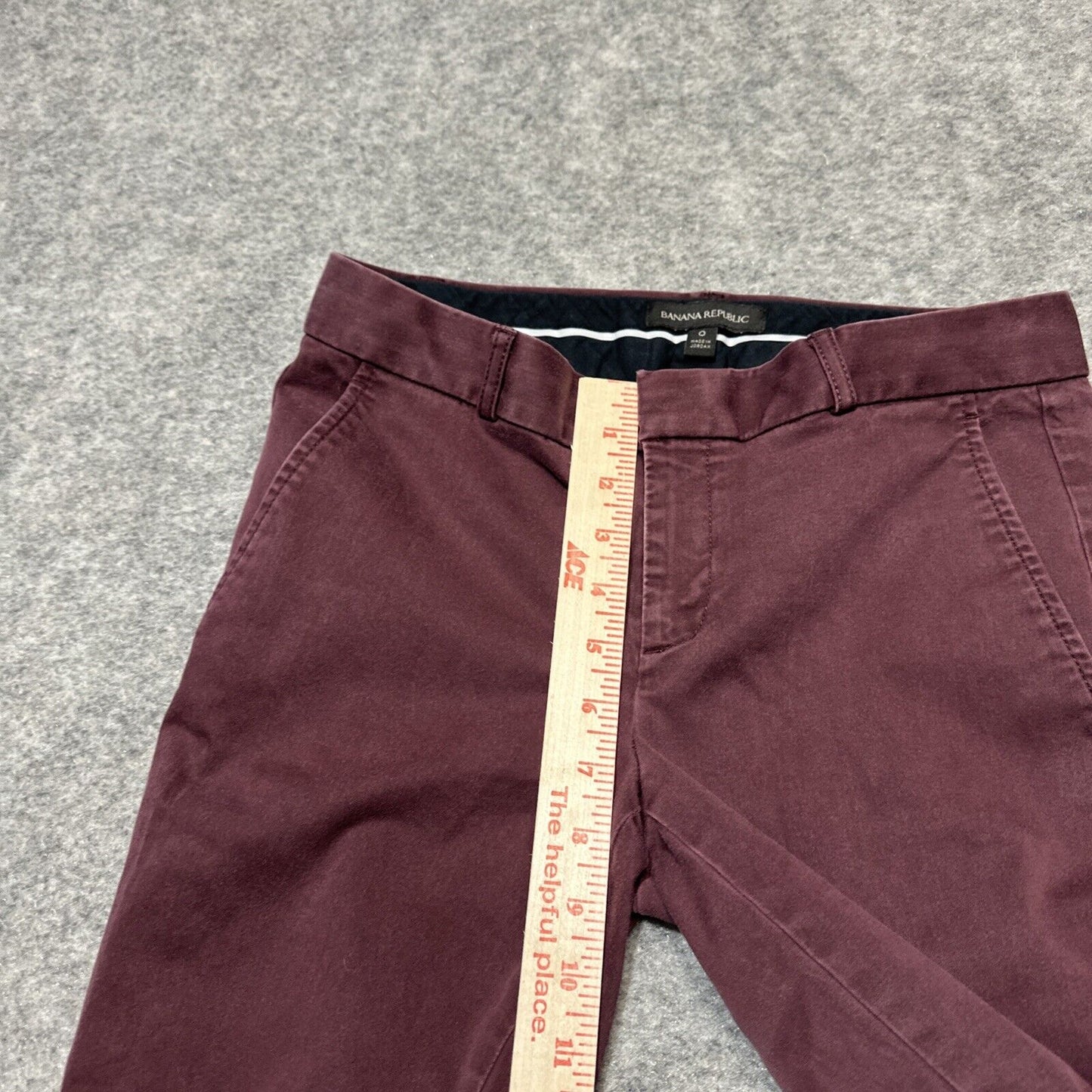 Banana Republic Ryan Women's Straight Chino Pants Size 0 Red Dark Wash Pants