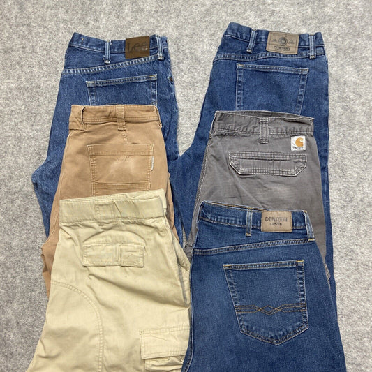 Wholesale Lot of 6 Grade A / B Work Jeans 40x32 Levis Wrangler Carhartt