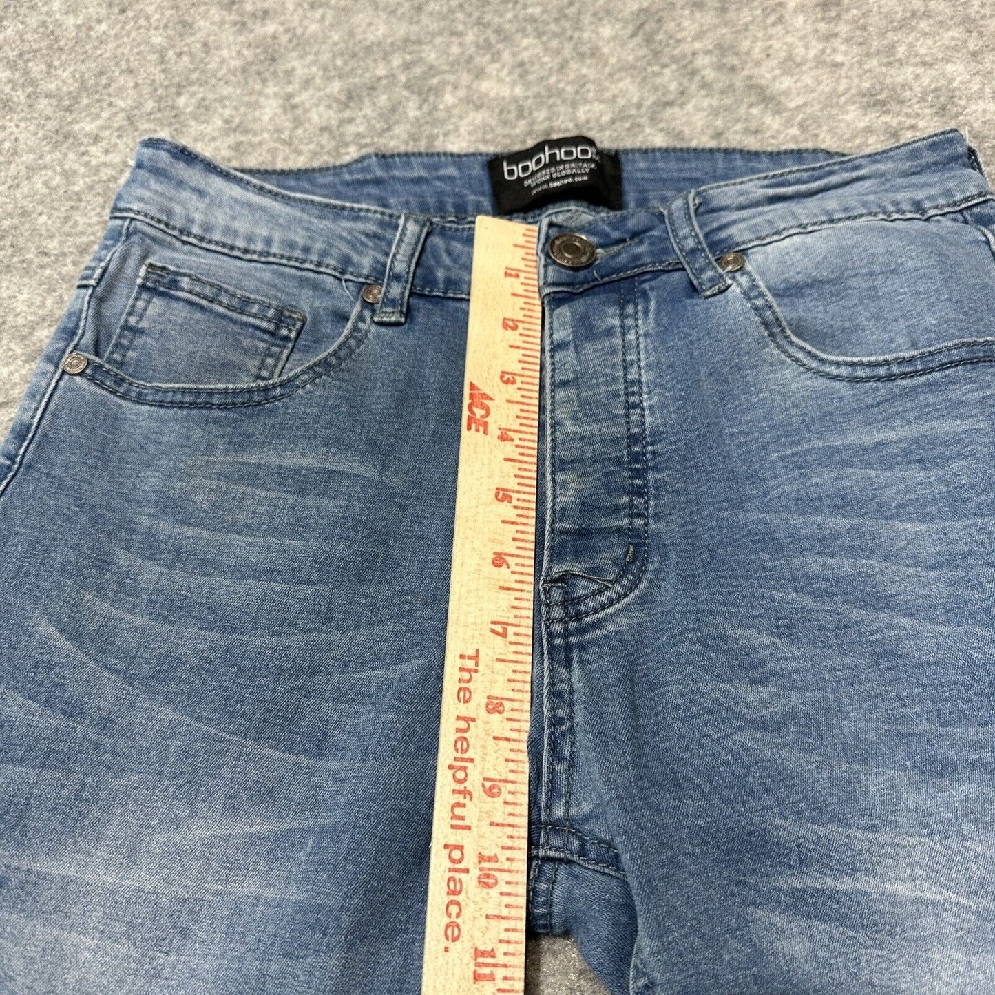 Boohoo MAN Skinny Men's Jeans Size 30S Blue Light Wash Denim