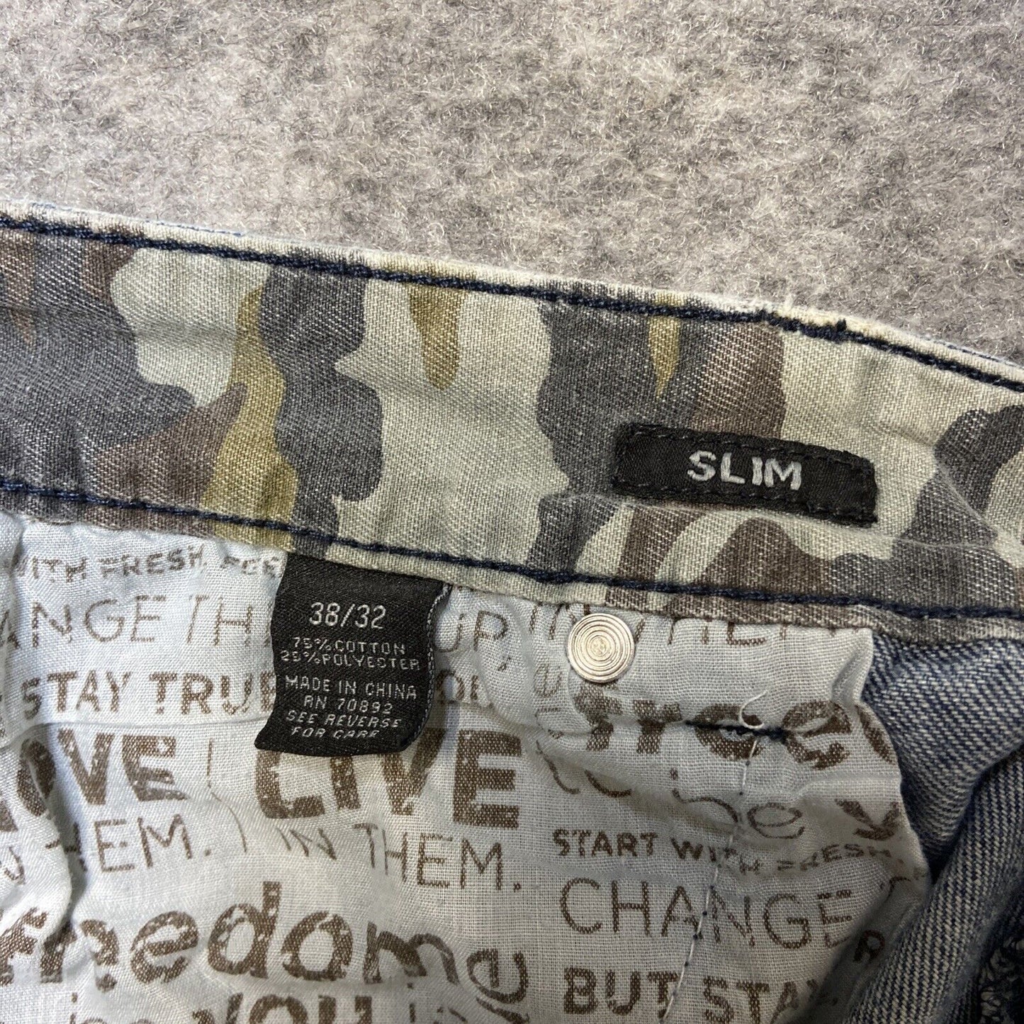 CJ Black Premium Distressed Slim Jeans Men's Size 38x32 Blue Acid Wash Hip Hop