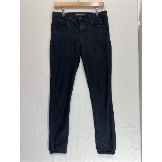 Express Jeans Women's Size 6R Mid Rise Jegging Black Slim Fit Denim