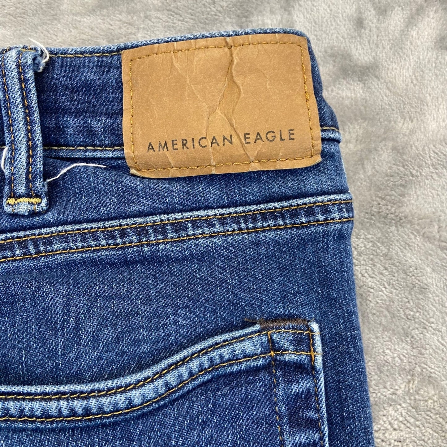 American Eagle Men's Airflex Slim Straight Jeans 38x32 Blue Dark Wash Denim